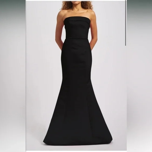amsale black dress Amsale Bridesmaid P363M Shawl Navy